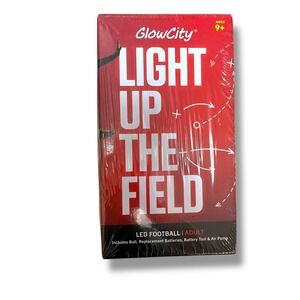 GlowCity Light Up The Field LED Football Adult 10.3 Inch Impact Activated & Pump